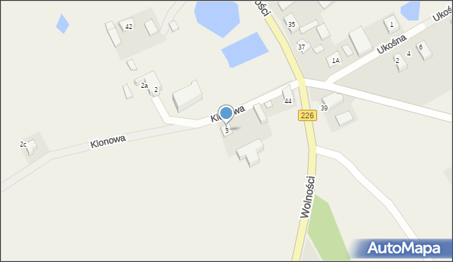 Mierzeszyn, Klonowa, 3, mapa Mierzeszyn