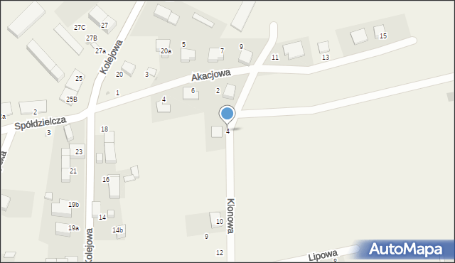 Mietków, Klonowa, 4, mapa Mietków