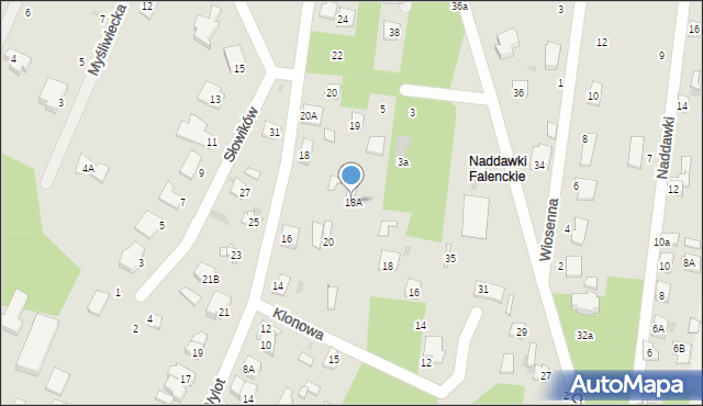 Milanówek, Klonowa, 18A, mapa Milanówek