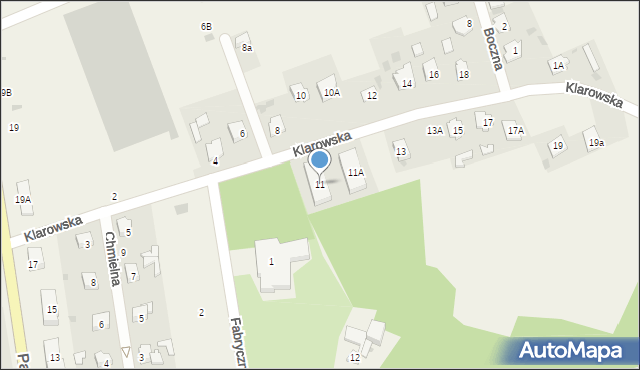 Milejów-Osada, Klarowska, 11, mapa Milejów-Osada
