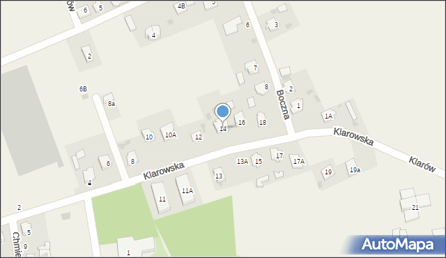 Milejów-Osada, Klarowska, 14, mapa Milejów-Osada
