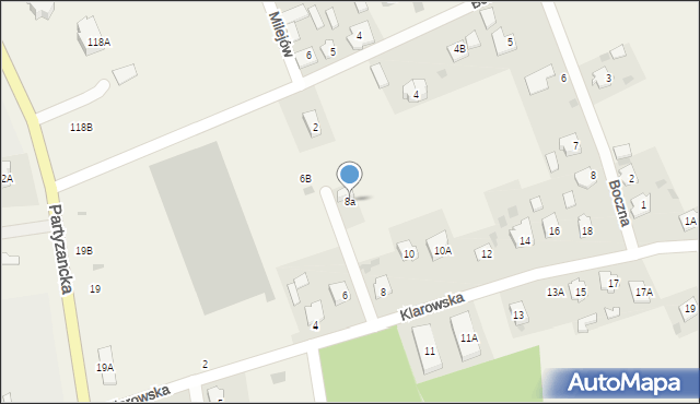 Milejów-Osada, Klarowska, 8a, mapa Milejów-Osada