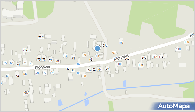 Mińsk Mazowiecki, Klonowa, 93, mapa Mińsk Mazowiecki