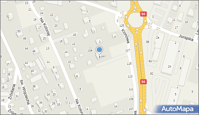 Modlnica, Klonowa, 6, mapa Modlnica