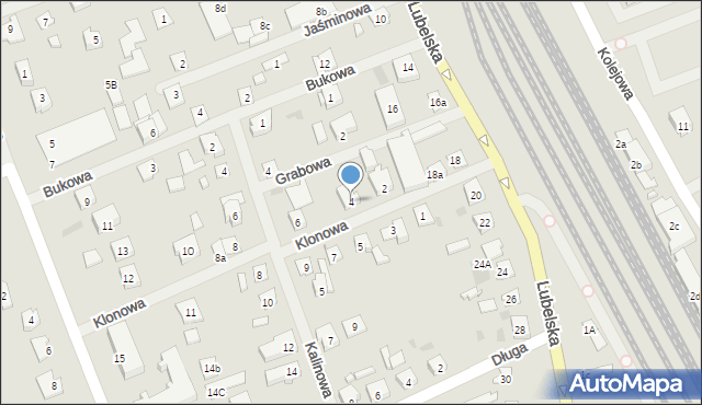 Mrągowo, Klonowa, 4, mapa Mrągowo