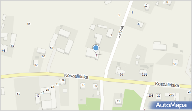 Mścice, Klonowa, 1, mapa Mścice