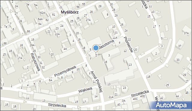 Myślibórz, Klasztorna, 2, mapa Myślibórz