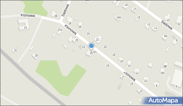 Myszków, Klonowa, 21, mapa Myszków