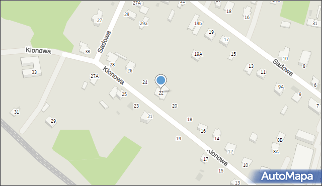 Myszków, Klonowa, 22, mapa Myszków