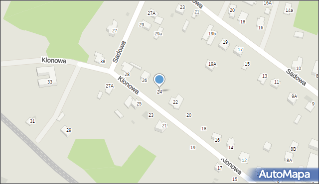 Myszków, Klonowa, 24, mapa Myszków