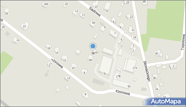 Myszków, Klonowa, 8B, mapa Myszków