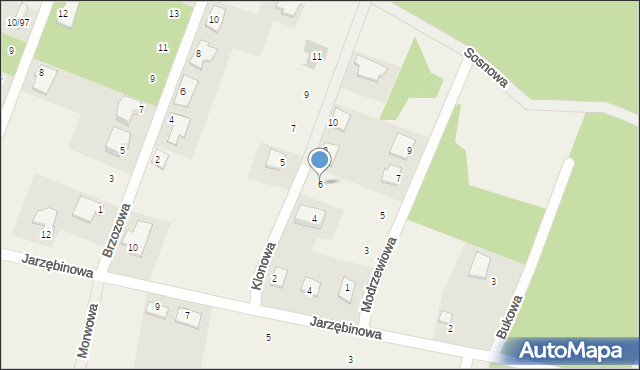 Nekla, Klonowa, 6, mapa Nekla