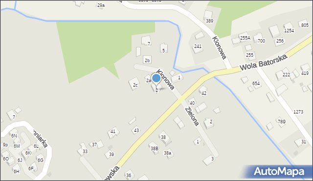 Niepołomice, Klonowa, 2, mapa Niepołomice