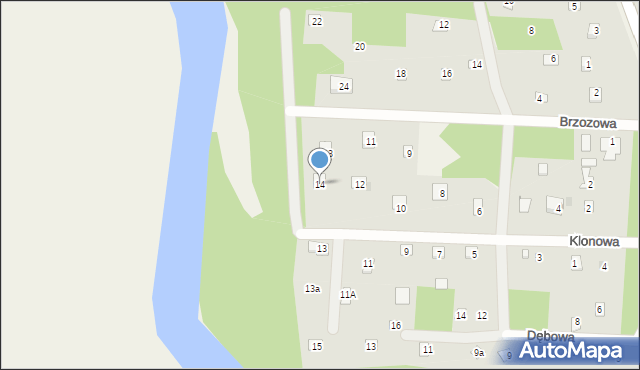 Nowa Wieś, Klonowa, 14, mapa Nowa Wieś