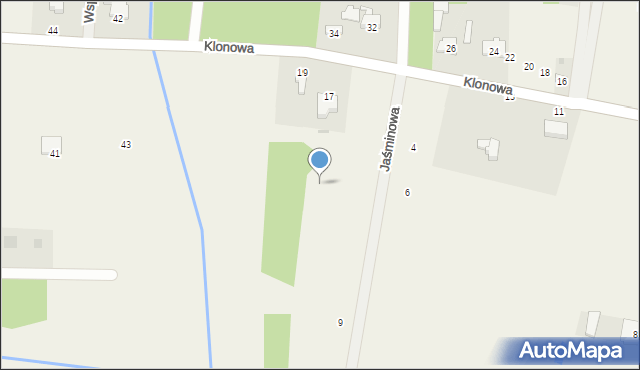 Nowe Chrusty, Klonowa, 17a, mapa Nowe Chrusty