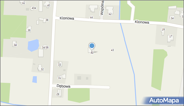 Nowe Chrusty, Klonowa, 41, mapa Nowe Chrusty