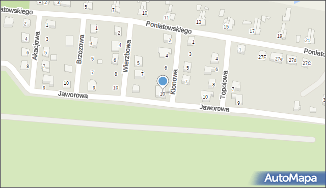 Nowe Miasteczko, Klonowa, 10, mapa Nowe Miasteczko