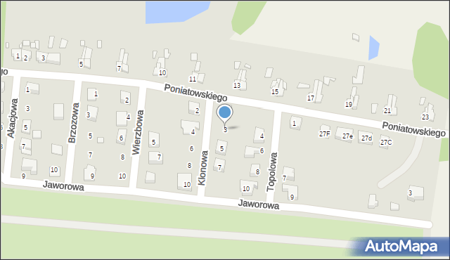 Nowe Miasteczko, Klonowa, 3, mapa Nowe Miasteczko