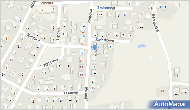 Nowe Miasto nad Wartą, Klonowa, 5, mapa Nowe Miasto nad Wartą