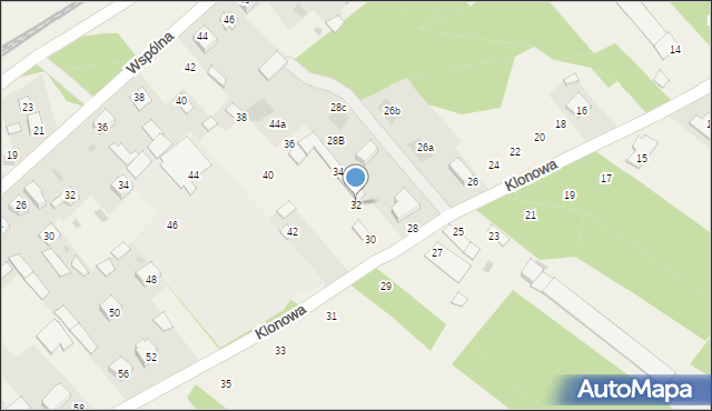 Nowe Opole, Klonowa, 32, mapa Nowe Opole