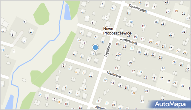 Nowe Proboszczewice, Klonowa, 9, mapa Nowe Proboszczewice