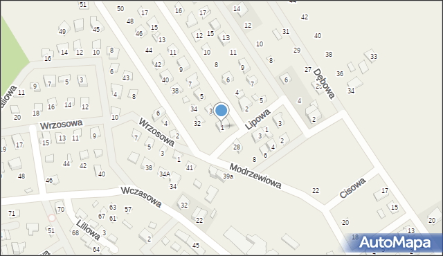 Nowy Dębiec, Klonowa, 1, mapa Nowy Dębiec