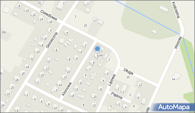 Nowy Duninów, Klonowa, 3, mapa Nowy Duninów