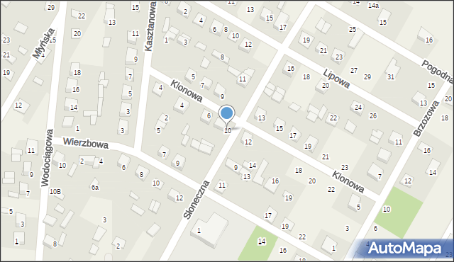 Nurzec-Stacja, Klonowa, 10, mapa Nurzec-Stacja