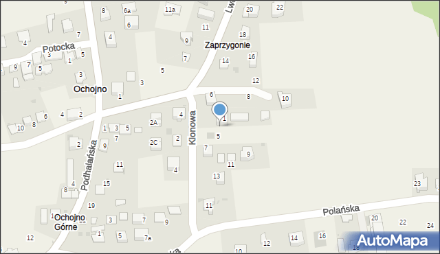 Ochojno, Klonowa, 3, mapa Ochojno