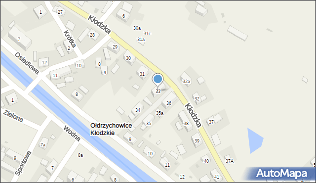 Ołdrzychowice Kłodzkie, Kłodzka, 33, mapa Ołdrzychowice Kłodzkie