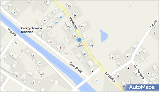 Ołdrzychowice Kłodzkie, Kłodzka, 40, mapa Ołdrzychowice Kłodzkie