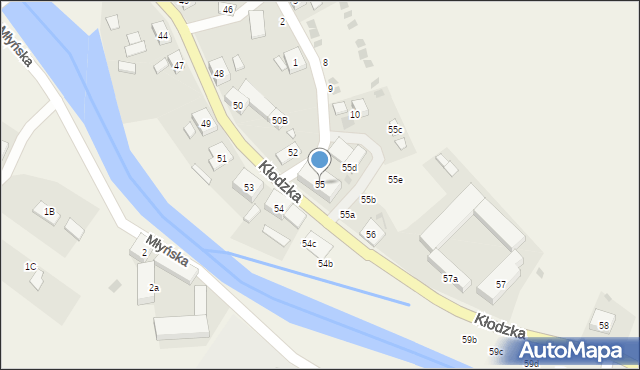 Ołdrzychowice Kłodzkie, Kłodzka, 55, mapa Ołdrzychowice Kłodzkie