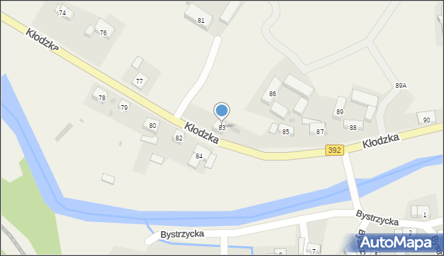 Ołdrzychowice Kłodzkie, Kłodzka, 83, mapa Ołdrzychowice Kłodzkie