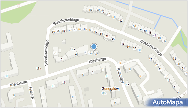Olsztyn, Kleeberga Franciszka, gen., 2b, mapa Olsztyna
