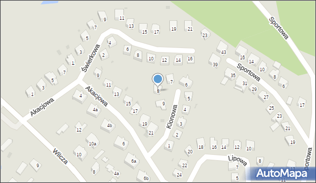 Olsztynek, Klonowa, 8, mapa Olsztynek