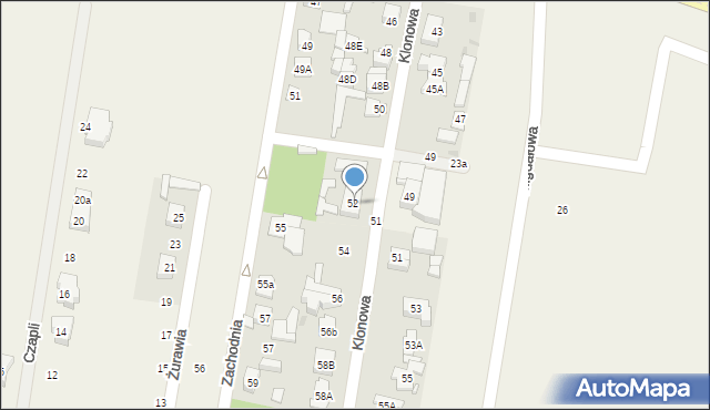 Opacz-Kolonia, Klonowa, 52a, mapa Opacz-Kolonia