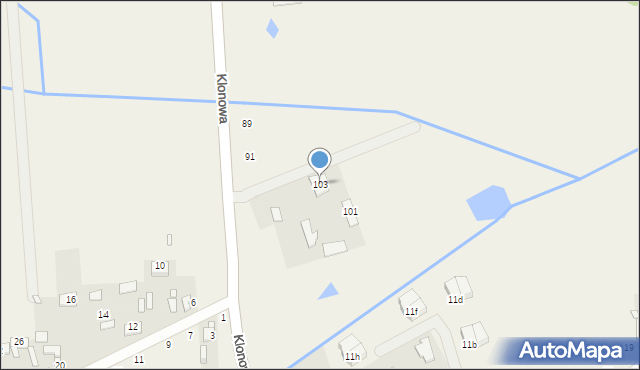 Orzeszyn, Klonowa, 103, mapa Orzeszyn