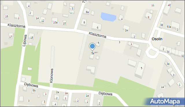 Osolin, Klasztorna, 5a, mapa Osolin