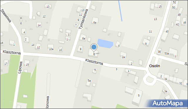 Osolin, Klasztorna, 6, mapa Osolin