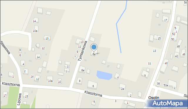 Osolin, Klasztorna, 6a, mapa Osolin