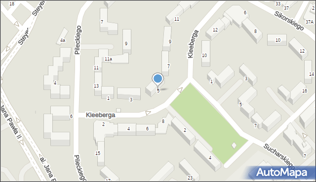 Ostrołęka, Kleeberga Franciszka, gen., 5, mapa Ostrołęka