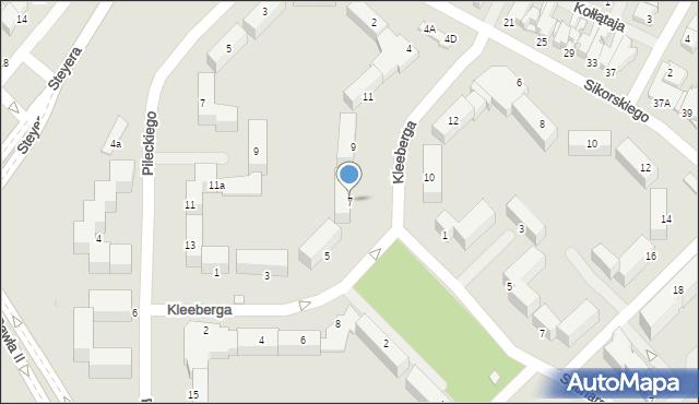 Ostrołęka, Kleeberga Franciszka, gen., 7, mapa Ostrołęka