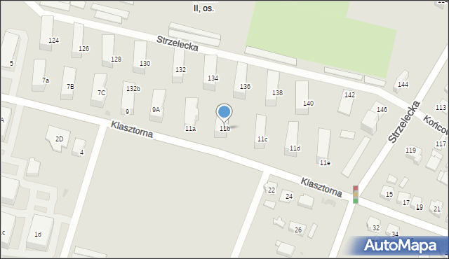 Ostrów Wielkopolski, Klasztorna, 11b, mapa Ostrów Wielkopolski