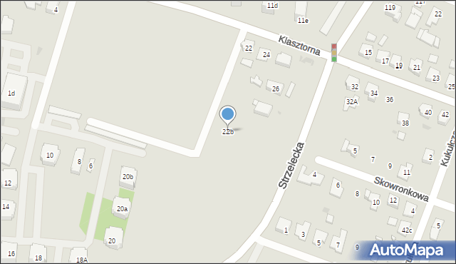 Ostrów Wielkopolski, Klasztorna, 22b, mapa Ostrów Wielkopolski