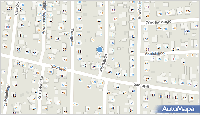 Ostrów Wielkopolski, Kleeberga Franciszka, gen., 1, mapa Ostrów Wielkopolski