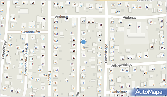 Ostrów Wielkopolski, Kleeberga Franciszka, gen., 16, mapa Ostrów Wielkopolski