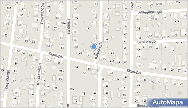 Ostrów Wielkopolski, Kleeberga Franciszka, gen., 1a, mapa Ostrów Wielkopolski