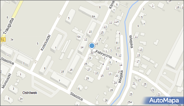 Ostrowiec Świętokrzyski, Klimkiewiczowska, 21, mapa Ostrowiec Świętokrzyski