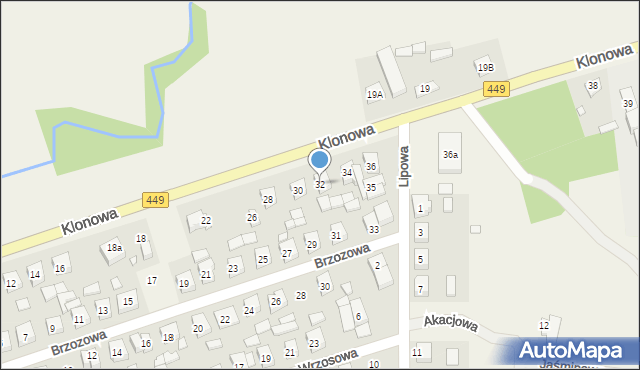 Palaty, Klonowa, 32, mapa Palaty