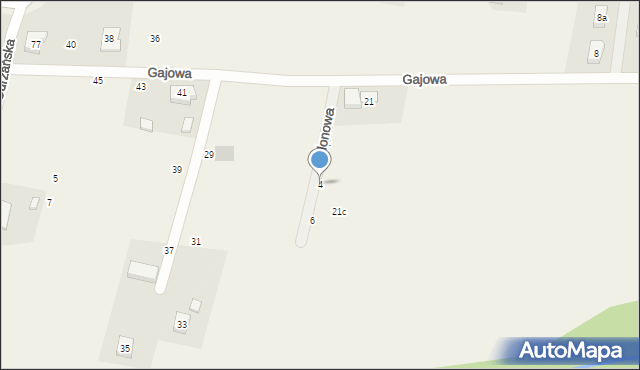 Paniowice, Klonowa, 4, mapa Paniowice